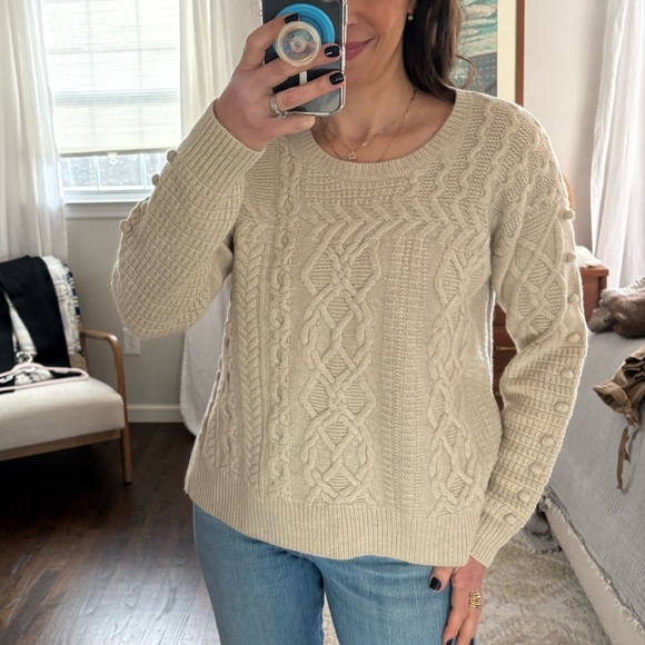 Madewell Cable Knit 100% Wool Sweater - Picture 3 of 13